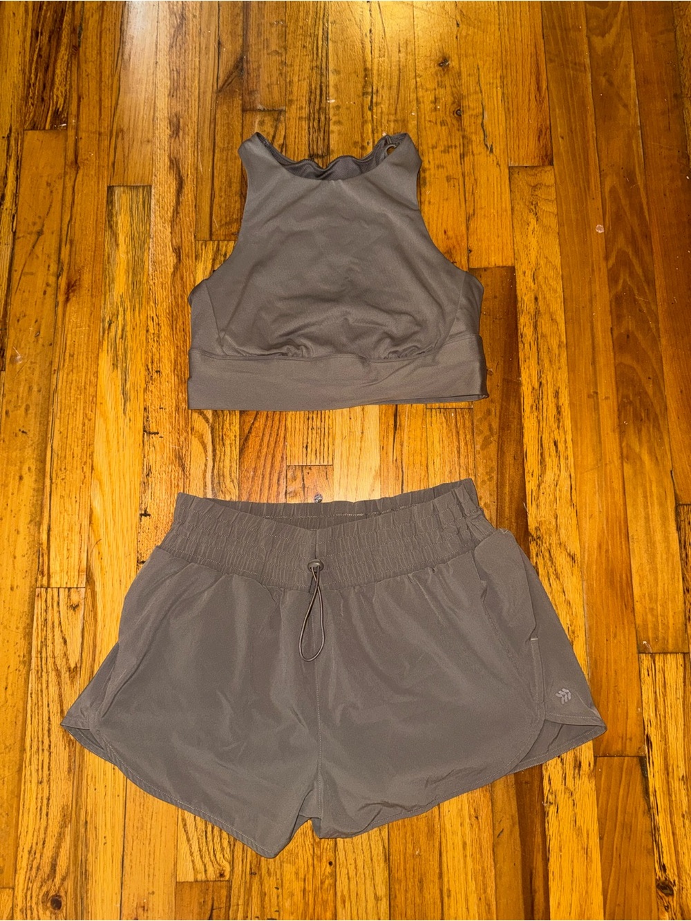 High Neck Sports Bra in Taupe (No Pads) - Picture 4 of 6